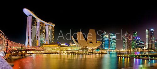 Marina Bay w Singapurze nocą
 Fotopanorama Obraz