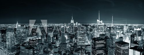 Nowy Jork, Manhattan w ciemnych kolorach nocy Fototapety do Kuchni Fototapeta
