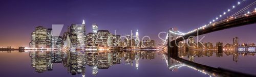 Nowy Jork nocą w blasku świateł
 Fotopanorama Obraz