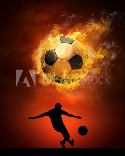 Piłka nożna – walka pełna ognistej pasji
 Sport Fototapeta