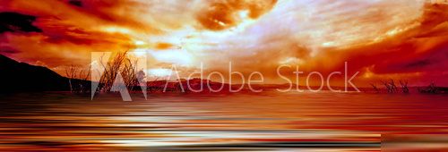 pustynna burza o wschodzie słońca
 Fotopanorama Obraz