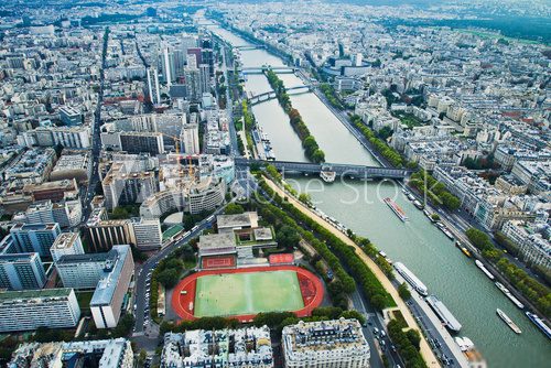 top view of the river and the stadium in Paris  Stadion Fototapeta