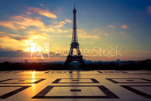 Tour Eiffel Paris TrocadÃ©ro Fototapety Wieża Eiffla Fototapeta
