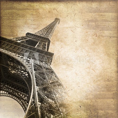Tour Eiffel vintage, format carrÃ© Fototapety Wieża Eiffla Fototapeta