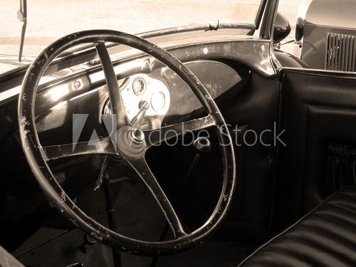 Wnętrze retro samochodu
 Retro - Vintage Obraz