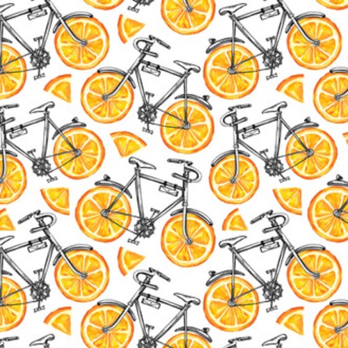 Akwarela rowery z pomarańczowymi kołami. Kolorowe lato. Tapety Sportowe Tapeta
