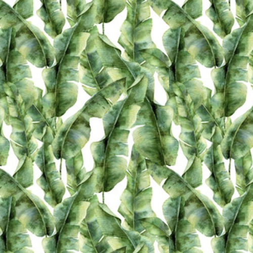 Akwarela z liśćmi palm bananowych. Ręcznie malowana Tapety Do łazienki Tapeta