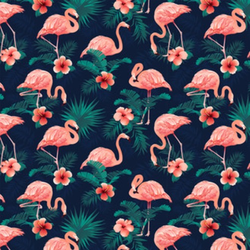 Piękne Flamingo Ptak Tropikalne Kwiaty. . Tapety Zwierzęta Tapeta