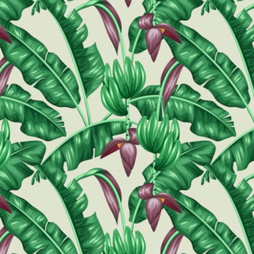 z liśćmi bananowca. Dekoracyjny obraz tropikalnych Tapety Natura Tapeta