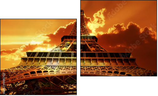 Wieże Eiffela w promieniach słońca
 - Obraz dwuczęściowy, Dyptyk