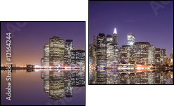 Nowy Jork nocą w blasku świateł
 - Obraz dwuczęściowy, Dyptyk