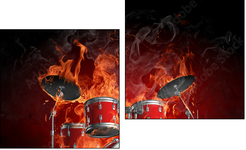 Drums in fire  - Obraz dwuczęściowy, Dyptyk