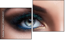 Female eyes with beautiful make-up - Obraz dwuczęściowy, Dyptyk