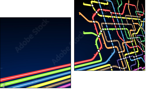 Kolejka podmiejska – graficzna siatka połączeń metra
 - Obraz dwuczęściowy, Dyptyk