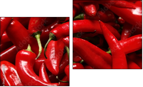 Red hot chilli peppers – papryka chilli na ścianie
 - Obraz dwuczęściowy, Dyptyk