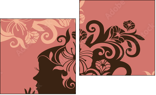 Kobieta z kwiatem we włosach – grafika
 - Obraz dwuczęściowy, Dyptyk