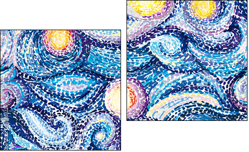 Van Gogh background - Obraz dwuczęściowy, Dyptyk