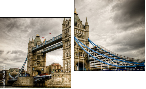 Londyn we mgle: malowniczy Most Tower
 - Obraz dwuczęściowy, Dyptyk