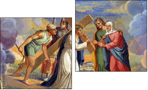 Jesus meets His Mother  - Obraz dwuczęściowy, Dyptyk