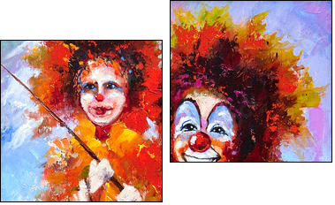 Two clowns on fishing  - Obraz dwuczęściowy, Dyptyk