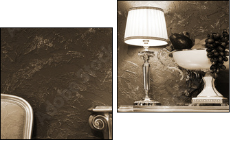 Elegancki salon – wnętrze w klasycznym retro
 - Obraz dwuczęściowy, Dyptyk
