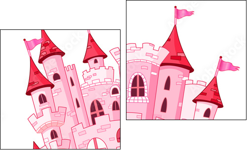 Różowy zamek dla małej księżniczki
 - Obraz dwuczęściowy, Dyptyk