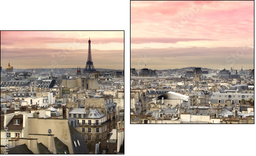 Paryż na tle pastelowego nieba
 - Obraz dwuczęściowy, Dyptyk