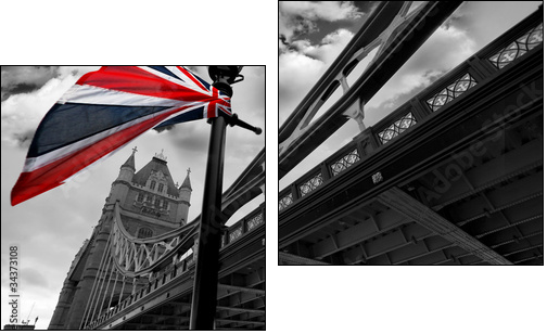Tower Bridge – londyński most z Brytyjką 
 - Obraz dwuczęściowy, Dyptyk