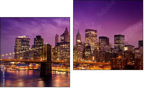 Manhattan w kolorach nocnych neonów
 - Obraz dwuczęściowy, Dyptyk