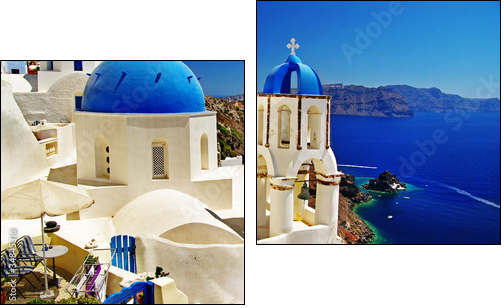 Santorini w bieli i błękicie
 - Obraz dwuczęściowy, Dyptyk