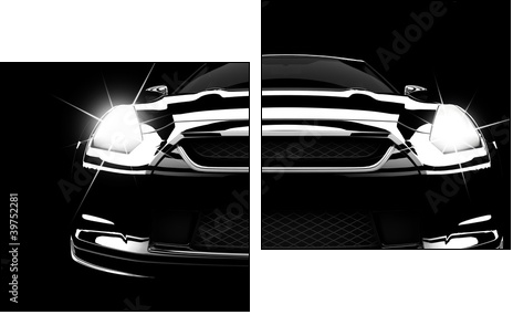 Black car  - Obraz dwuczęściowy, Dyptyk