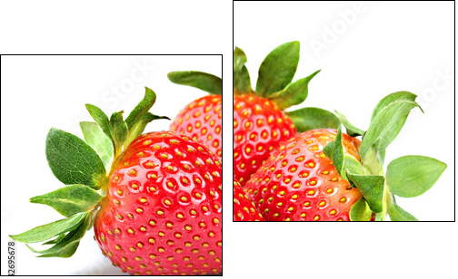 strawberry isolated on white background  - Obraz dwuczęściowy, Dyptyk