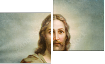 Copy of typical catholic image of Jesus Christ  - Obraz dwuczęściowy, Dyptyk
