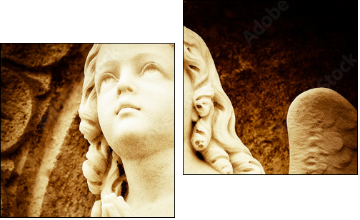 Praying angel in sepia shades  - Obraz dwuczęściowy, Dyptyk