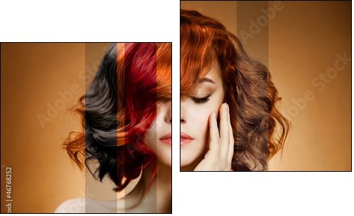 Beauty Portrait. Concept Coloring Hair  - Obraz dwuczęściowy, Dyptyk