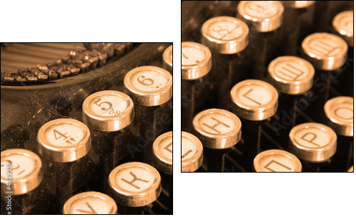 Zabytkowa maszyna do pisania – zbliżenie
 - Obraz dwuczęściowy, Dyptyk
