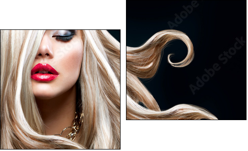 Blond Hair. Beautiful Sexy Blonde Girl  - Obraz dwuczęściowy, Dyptyk