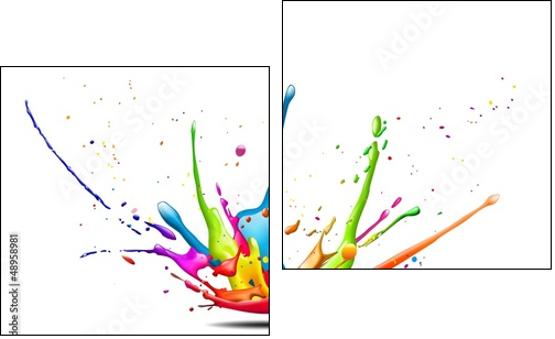 Fontanna kolorów tęczy - Obraz dwuczęściowy, Dyptyk