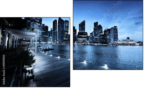 Singapore city in sunset time  - Obraz dwuczęściowy, Dyptyk