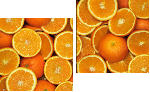 Pomarańczowe plasterki – cytrusy na maksa - Obraz dwuczęściowy, Dyptyk