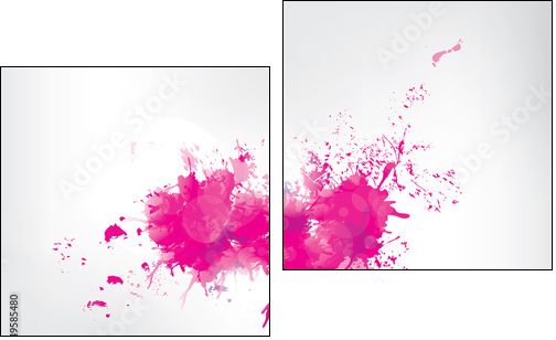 Colored paint splashes  on abstract background  - Obraz dwuczęściowy, Dyptyk