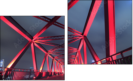 Steel bridge close-up  - Obraz dwuczęściowy, Dyptyk