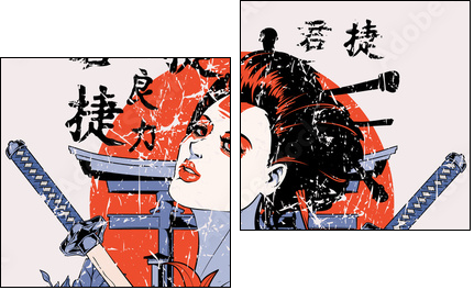 Geisha  - Obraz dwuczęściowy, Dyptyk