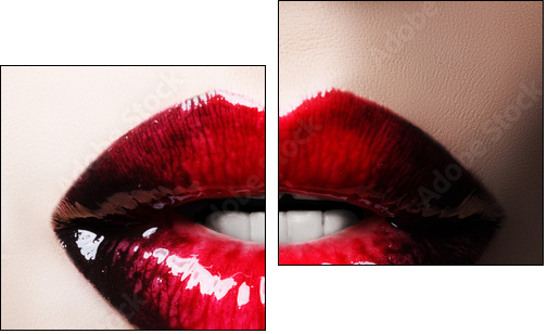 Passionate red lips  - Obraz dwuczęściowy, Dyptyk