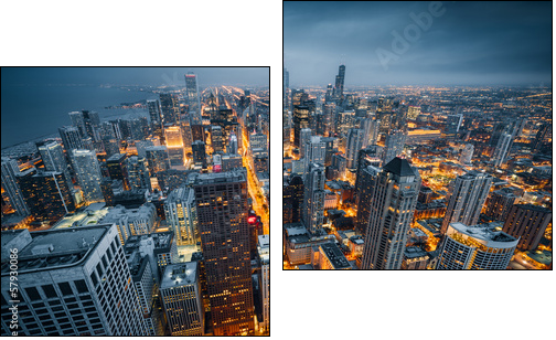 Chicago skyline  - Obraz dwuczęściowy, Dyptyk