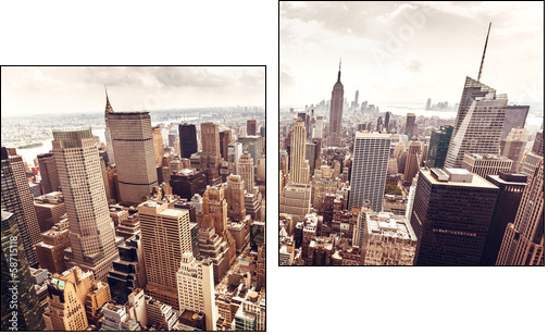 Manhattan skyline aerial view  - Obraz dwuczęściowy, Dyptyk
