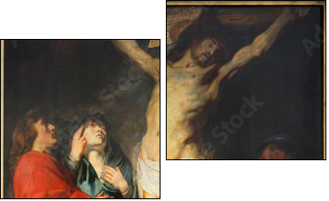 Antwerp - The Crucifixion paint by Jacob Jordaens  - Obraz dwuczęściowy, Dyptyk
