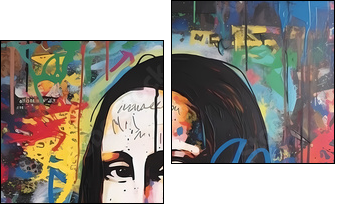 Mona Lisa | Graffiti | Pop Art - Obraz dwuczęściowy, Dyptyk