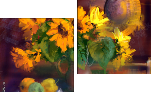 Sunflowers  - Obraz dwuczęściowy, Dyptyk