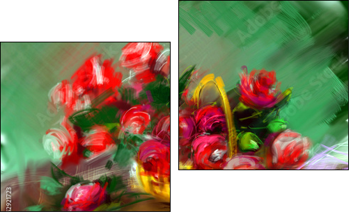 Bouquet of roses  - Obraz dwuczęściowy, Dyptyk